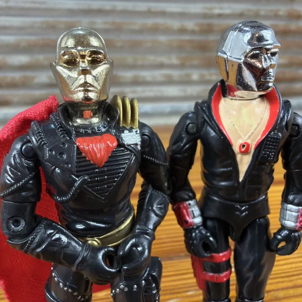 Vintage Hasbro G.I. Joe V1 Destro & 1988 V2 Destro (no Sword) Clean-Tight